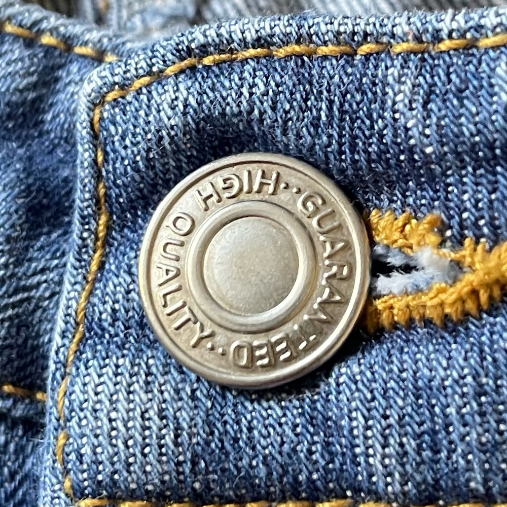 Fit & Flare Ruffled Raw Hem Size 13 Blue Denim Jeans - Picture 6 of 6